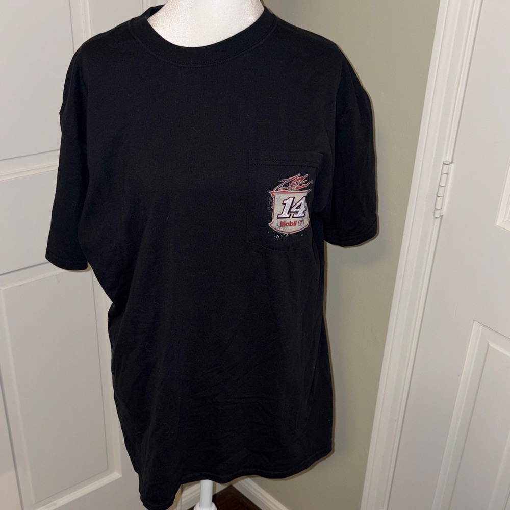 Black Graphic Men's T-Shirt Tony Stewart Racing Large